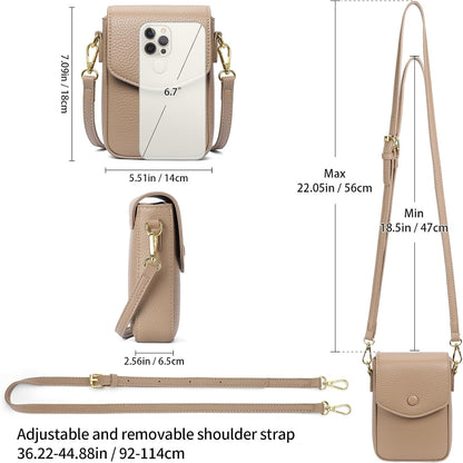 Small Crossbody Bags for Women Leather Cell Phone Purse Bag Wallet with RFID Blocking Credit Card Slots