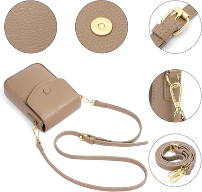 Small Crossbody Bags for Women Leather Cell Phone Purse Bag Wallet with RFID Blocking Credit Card Slots