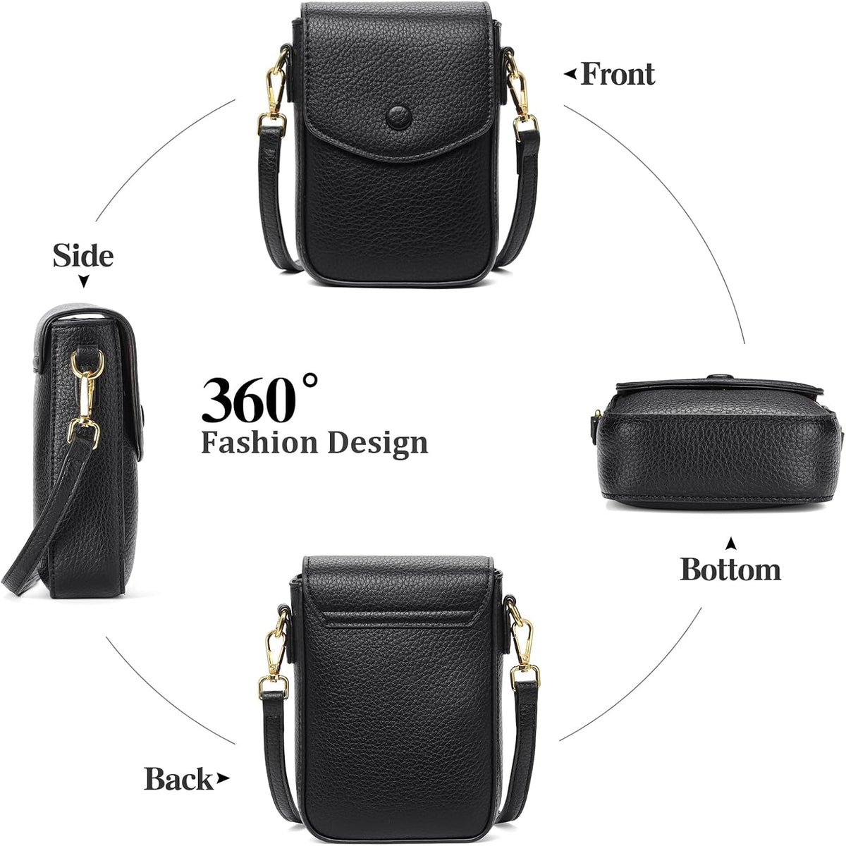Small Crossbody Bags for Women Leather Cell Phone Purse Bag Wallet with RFID Blocking Credit Card Slots
