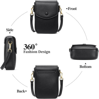 Small Crossbody Bags for Women Leather Cell Phone Purse Bag Wallet with RFID Blocking Credit Card Slots