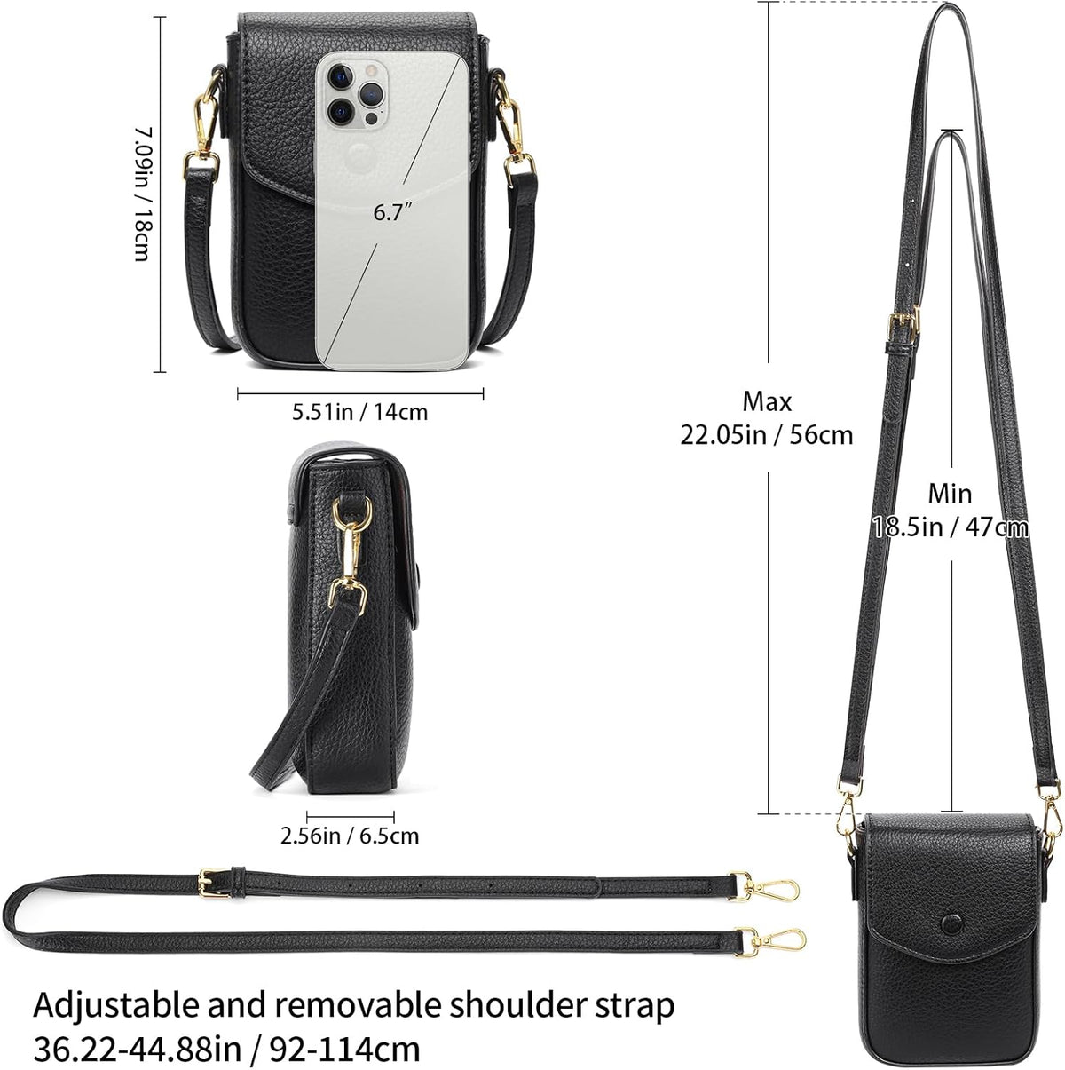 Small Crossbody Bags for Women Leather Cell Phone Purse Bag Wallet with RFID Blocking Credit Card Slots