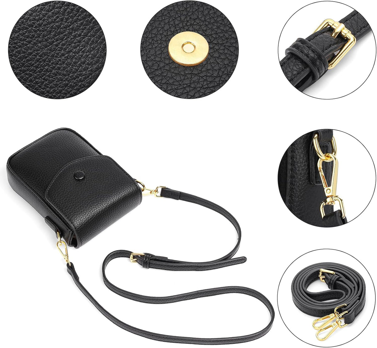 Small Crossbody Bags for Women Leather Cell Phone Purse Bag Wallet with RFID Blocking Credit Card Slots