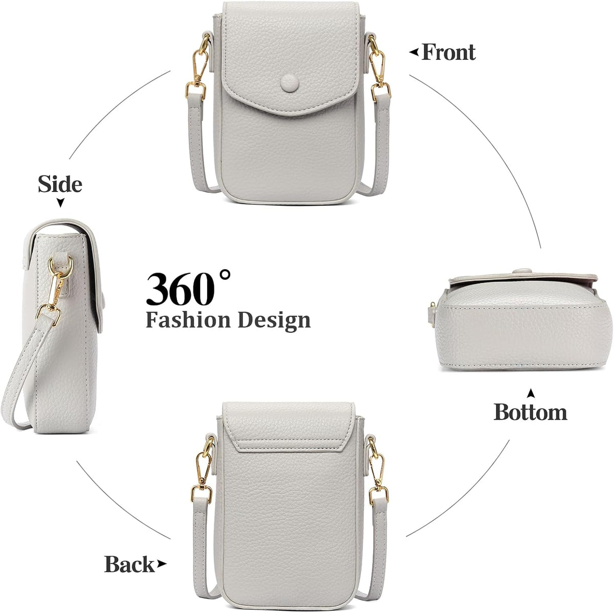 Small Crossbody Bags for Women Leather Cell Phone Purse Bag Wallet with RFID Blocking Credit Card Slots