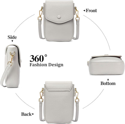 Small Crossbody Bags for Women Leather Cell Phone Purse Bag Wallet with RFID Blocking Credit Card Slots