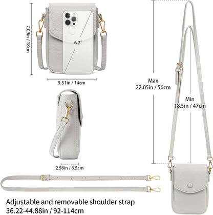 Small Crossbody Bags for Women Leather Cell Phone Purse Bag Wallet with RFID Blocking Credit Card Slots