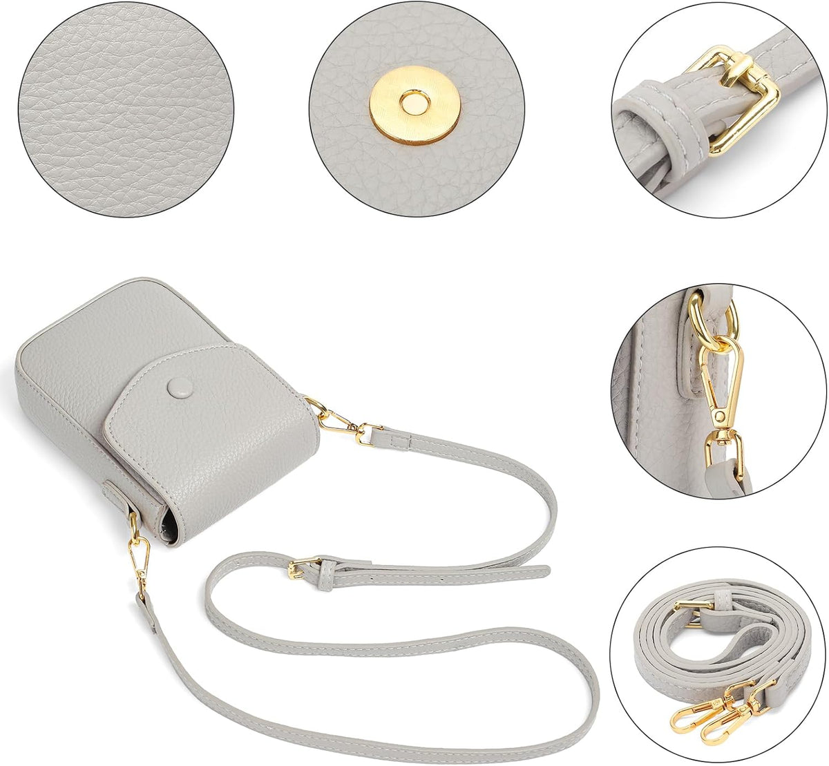 Small Crossbody Bags for Women Leather Cell Phone Purse Bag Wallet with RFID Blocking Credit Card Slots