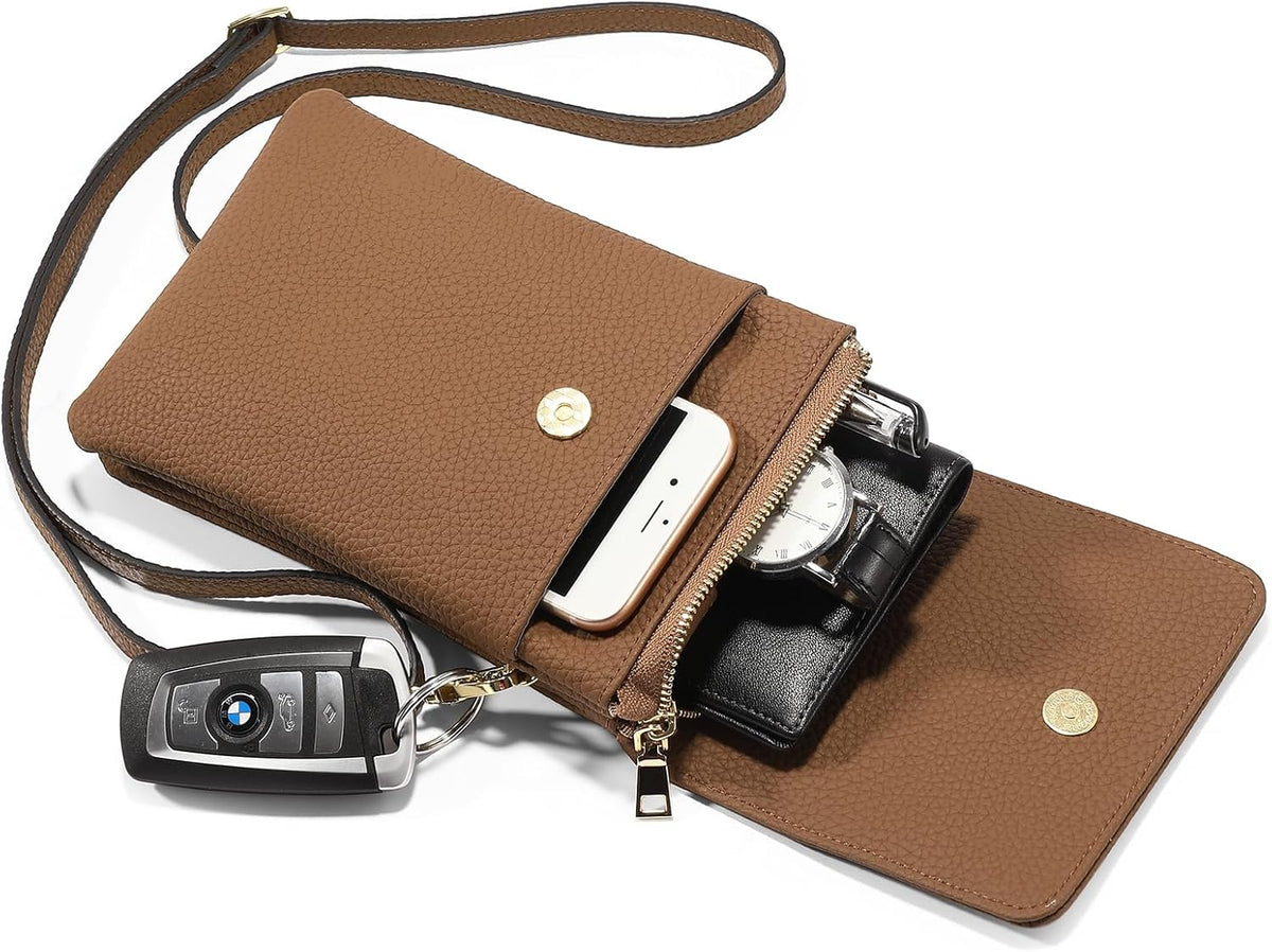 Small Crossbody Bags for Women Leather Cell Phone Purse Bag Wallet with RFID Blocking Credit Card Slots