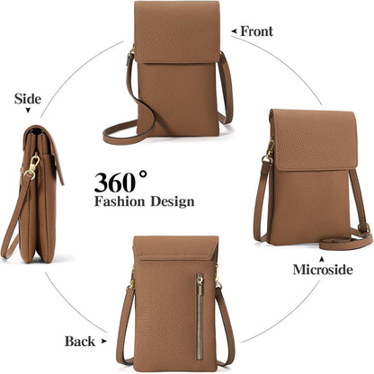 Small Crossbody Bags for Women Leather Cell Phone Purse Bag Wallet with RFID Blocking Credit Card Slots