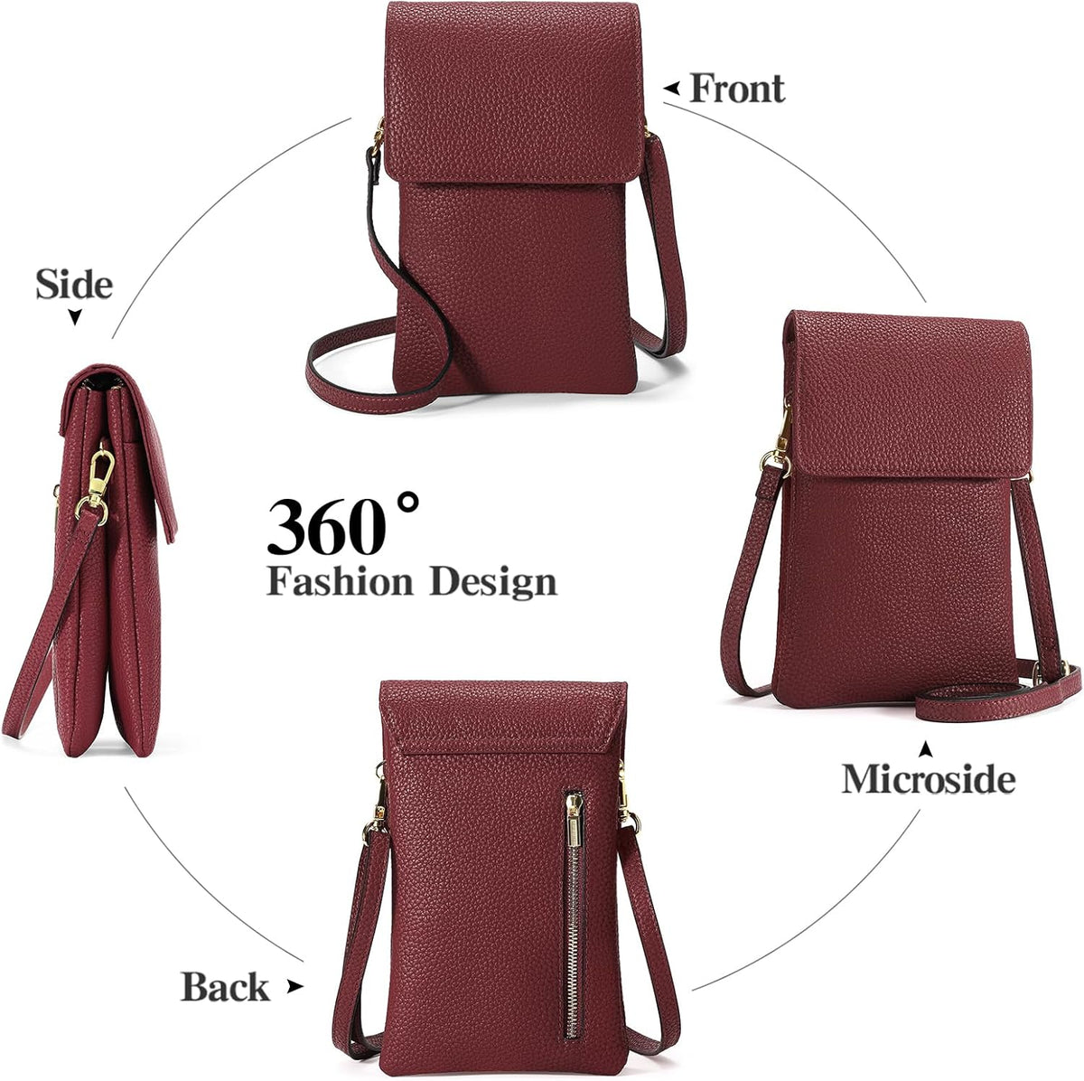 Small Crossbody Bags for Women Leather Cell Phone Purse Bag Wallet with RFID Blocking Credit Card Slots