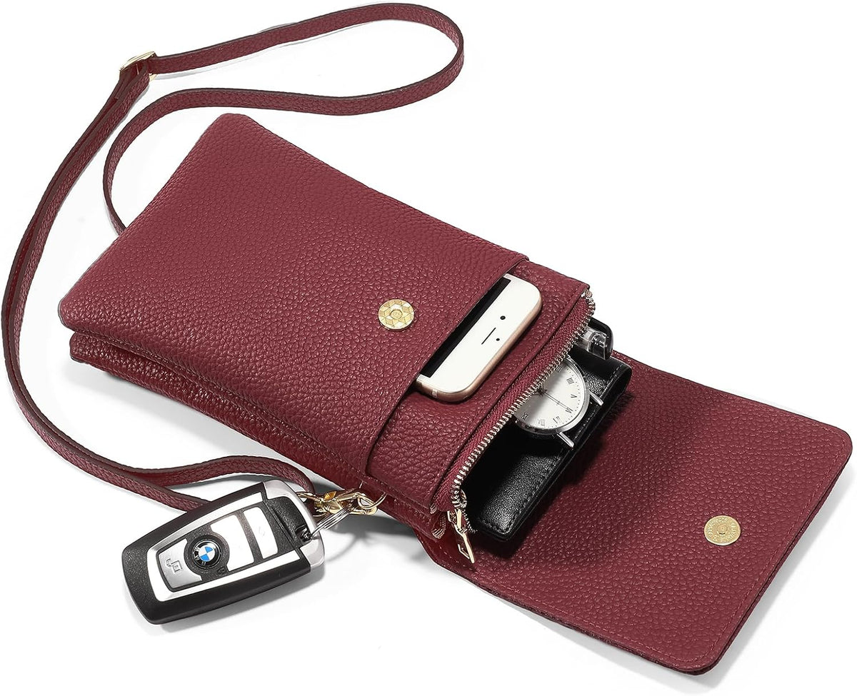 Small Crossbody Bags for Women Leather Cell Phone Purse Bag Wallet with RFID Blocking Credit Card Slots
