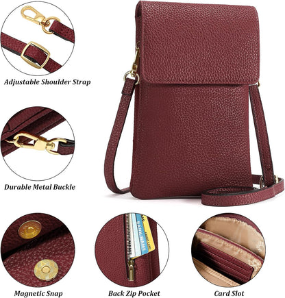 Small Crossbody Bags for Women Leather Cell Phone Purse Bag Wallet with RFID Blocking Credit Card Slots
