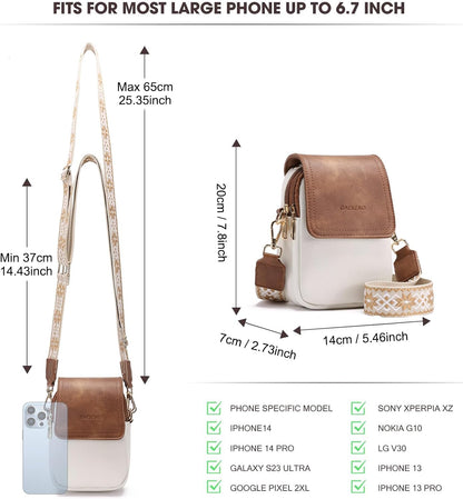 Small Crossbody Bags for Women Leather Cell Phone Purse Bag Wallet with RFID Blocking Credit Card Slots