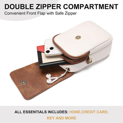 Small Crossbody Bags for Women Leather Cell Phone Purse Bag Wallet with RFID Blocking Credit Card Slots
