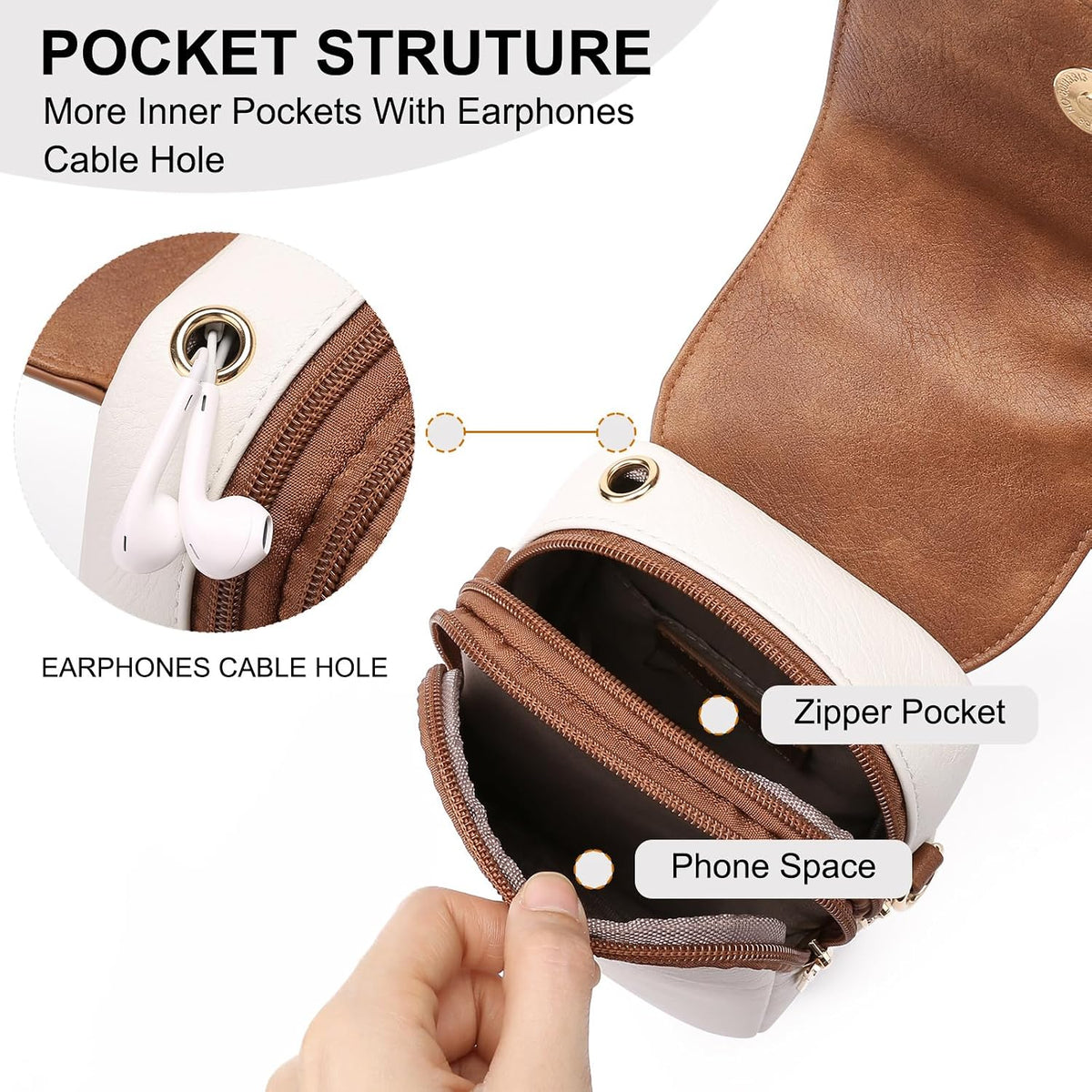 Small Crossbody Bags for Women Leather Cell Phone Purse Bag Wallet with RFID Blocking Credit Card Slots