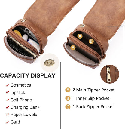 Small Crossbody Bags for Women Leather Cell Phone Purse Bag Wallet with RFID Blocking Credit Card Slots