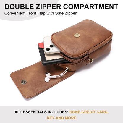 Small Crossbody Bags for Women Leather Cell Phone Purse Bag Wallet with RFID Blocking Credit Card Slots