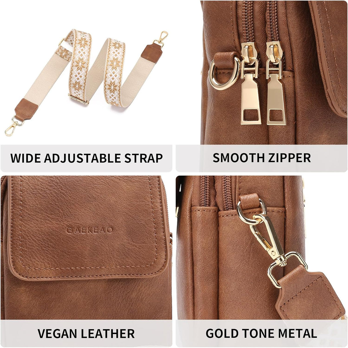 Small Crossbody Bags for Women Leather Cell Phone Purse Bag Wallet with RFID Blocking Credit Card Slots