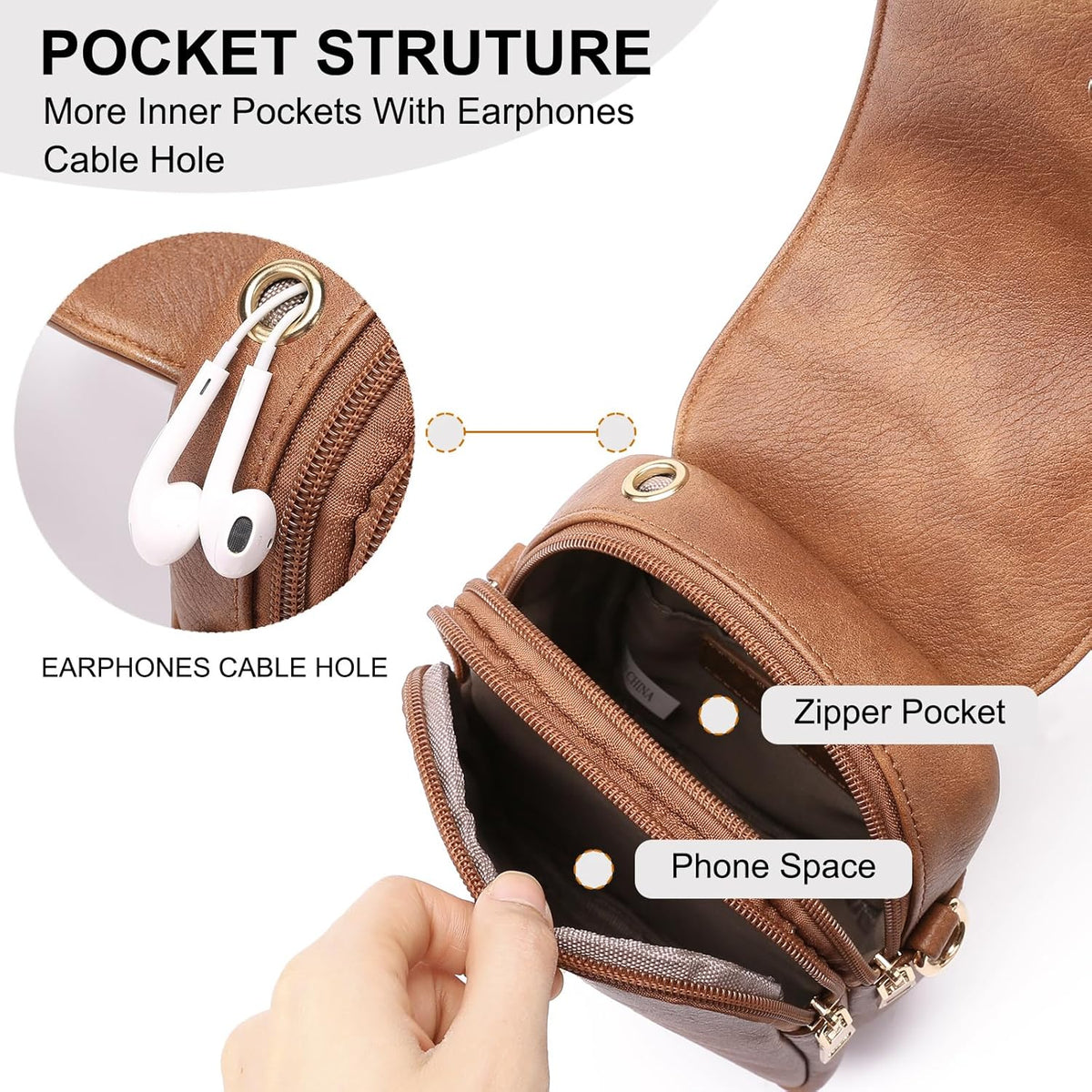 Small Crossbody Bags for Women Leather Cell Phone Purse Bag Wallet with RFID Blocking Credit Card Slots