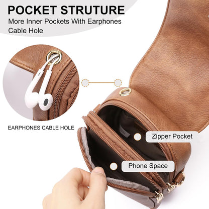 Small Crossbody Bags for Women Leather Cell Phone Purse Bag Wallet with RFID Blocking Credit Card Slots