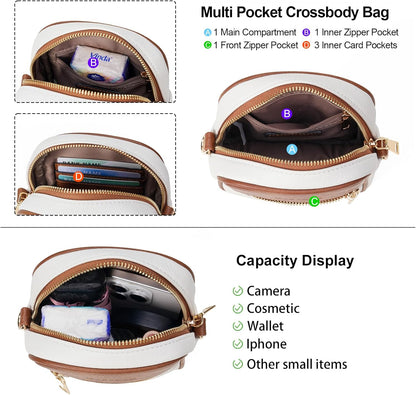 Small Crossbody Bags for Women Leather Cell Phone Purse Bag Wallet with RFID Blocking Credit Card Slots