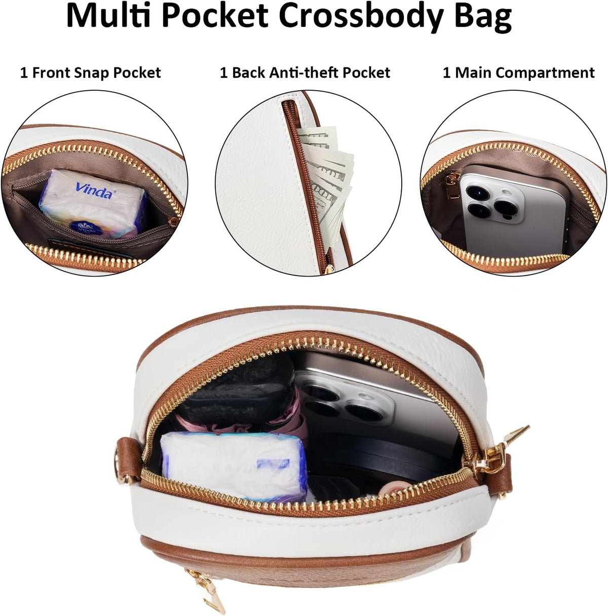 Small Crossbody Bags for Women Leather Cell Phone Purse Bag Wallet with RFID Blocking Credit Card Slots