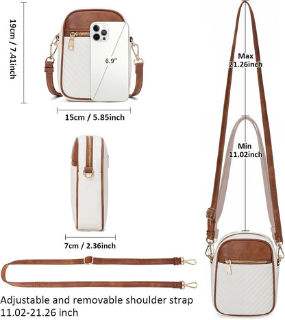 Small Crossbody Bags for Women Leather Cell Phone Purse Bag Wallet with RFID Blocking Credit Card Slots