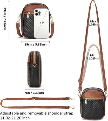 Small Crossbody Bags for Women Leather Cell Phone Purse Bag Wallet with RFID Blocking Credit Card Slots