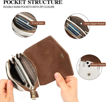 Small Crossbody Bags for Women Leather Cell Phone Purse Bag Wallet with RFID Blocking Credit Card Slots