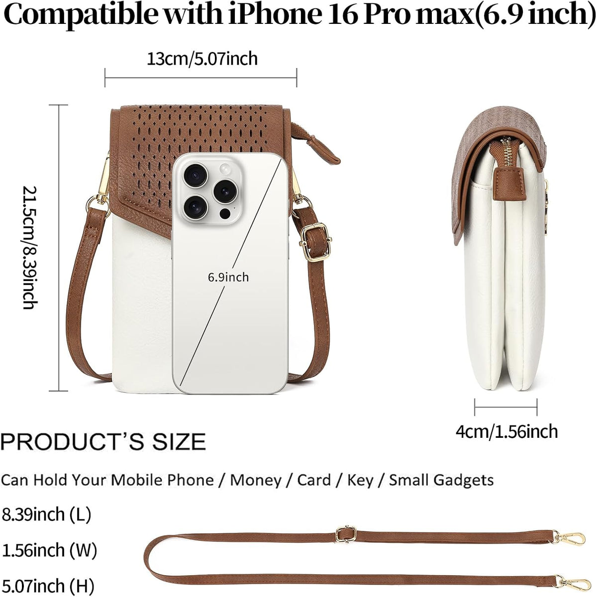 Small Crossbody Bags for Women Leather Cell Phone Purse Bag Wallet with RFID Blocking Credit Card Slots