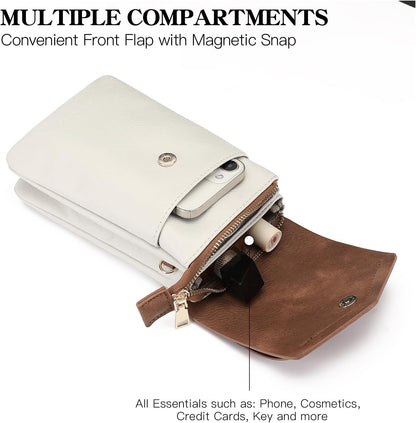 Small Crossbody Bags for Women Leather Cell Phone Purse Bag Wallet with RFID Blocking Credit Card Slots