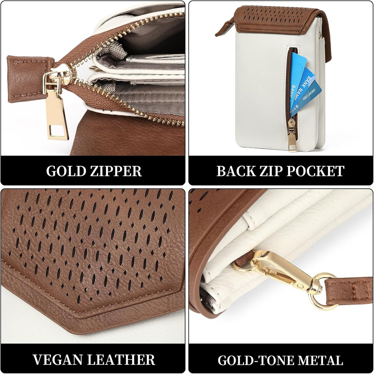 Small Crossbody Bags for Women Leather Cell Phone Purse Bag Wallet with RFID Blocking Credit Card Slots