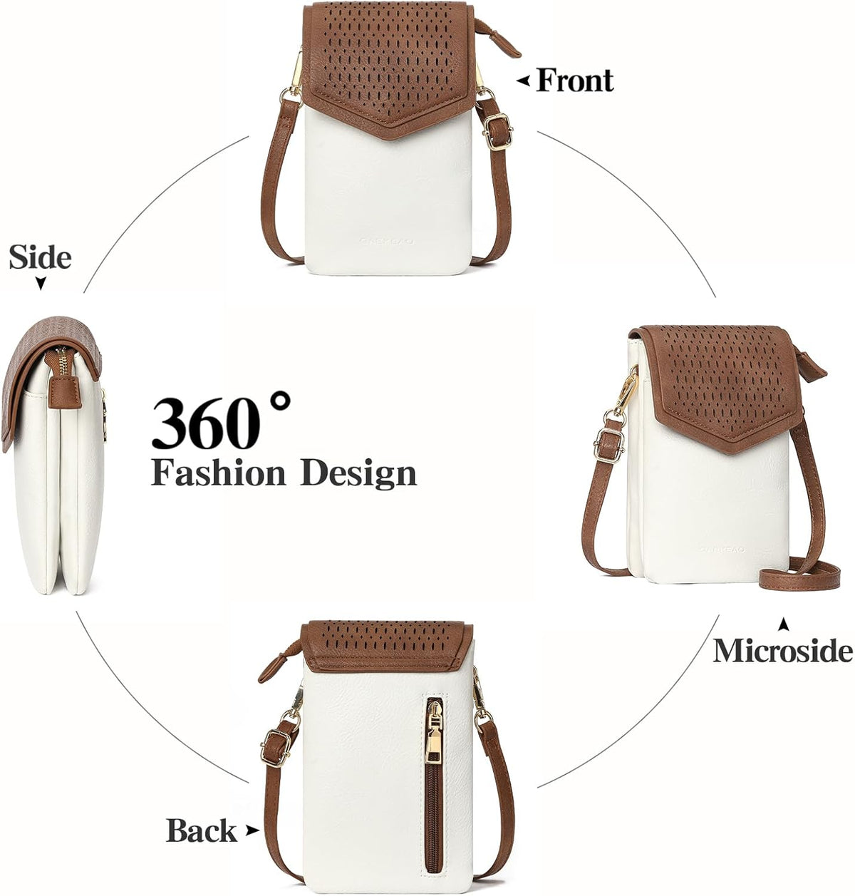 Small Crossbody Bags for Women Leather Cell Phone Purse Bag Wallet with RFID Blocking Credit Card Slots