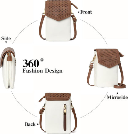 Small Crossbody Bags for Women Leather Cell Phone Purse Bag Wallet with RFID Blocking Credit Card Slots