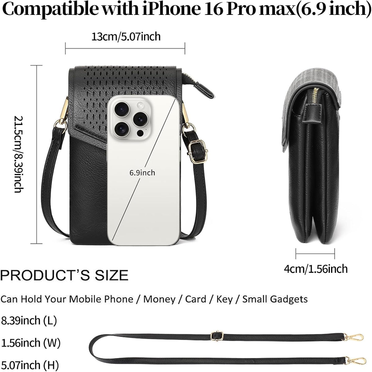 Small Crossbody Bags for Women Leather Cell Phone Purse Bag Wallet with RFID Blocking Credit Card Slots