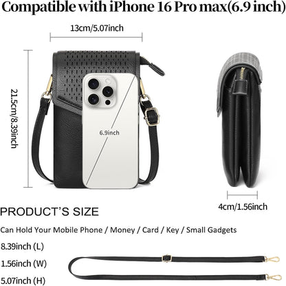 Small Crossbody Bags for Women Leather Cell Phone Purse Bag Wallet with RFID Blocking Credit Card Slots