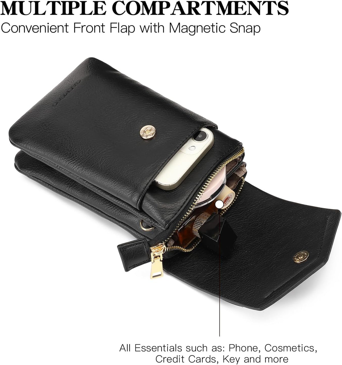 Small Crossbody Bags for Women Leather Cell Phone Purse Bag Wallet with RFID Blocking Credit Card Slots