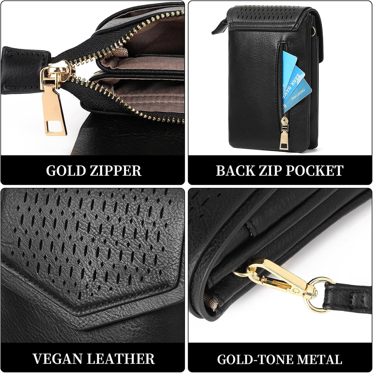 Small Crossbody Bags for Women Leather Cell Phone Purse Bag Wallet with RFID Blocking Credit Card Slots