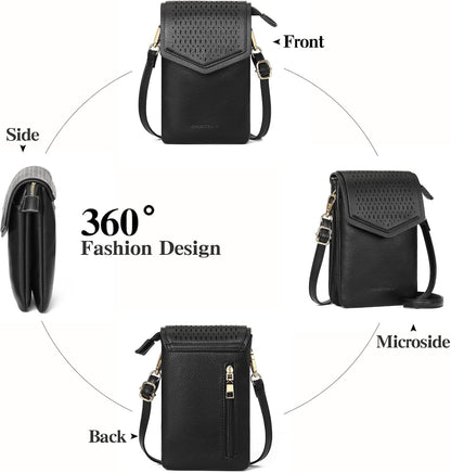 Small Crossbody Bags for Women Leather Cell Phone Purse Bag Wallet with RFID Blocking Credit Card Slots