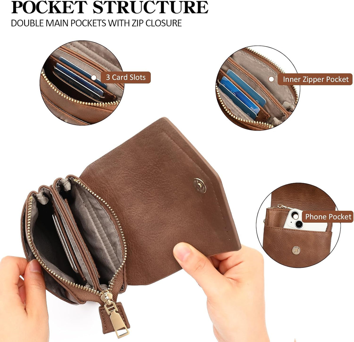 Small Crossbody Bags for Women Leather Cell Phone Purse Bag Wallet with RFID Blocking Credit Card Slots