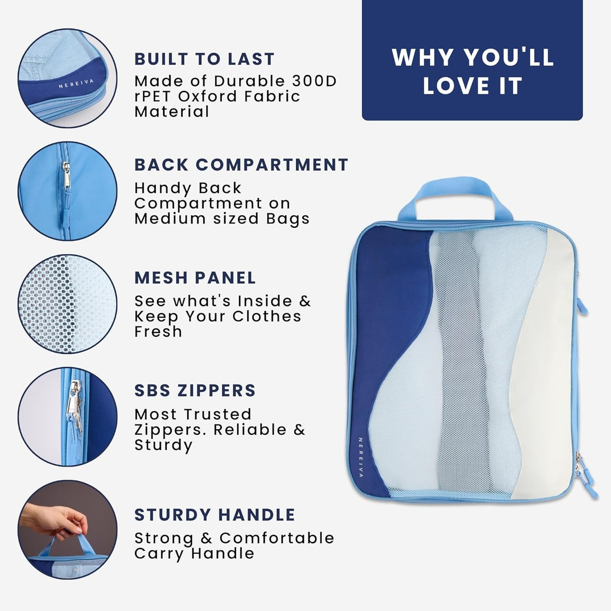 Compression Packing Cubes for Travel, Packing Cubes for Carry on Suitcases, Large Luggage Organizers 4-Pack, Travel Accessories Set for women, Tropical Teal