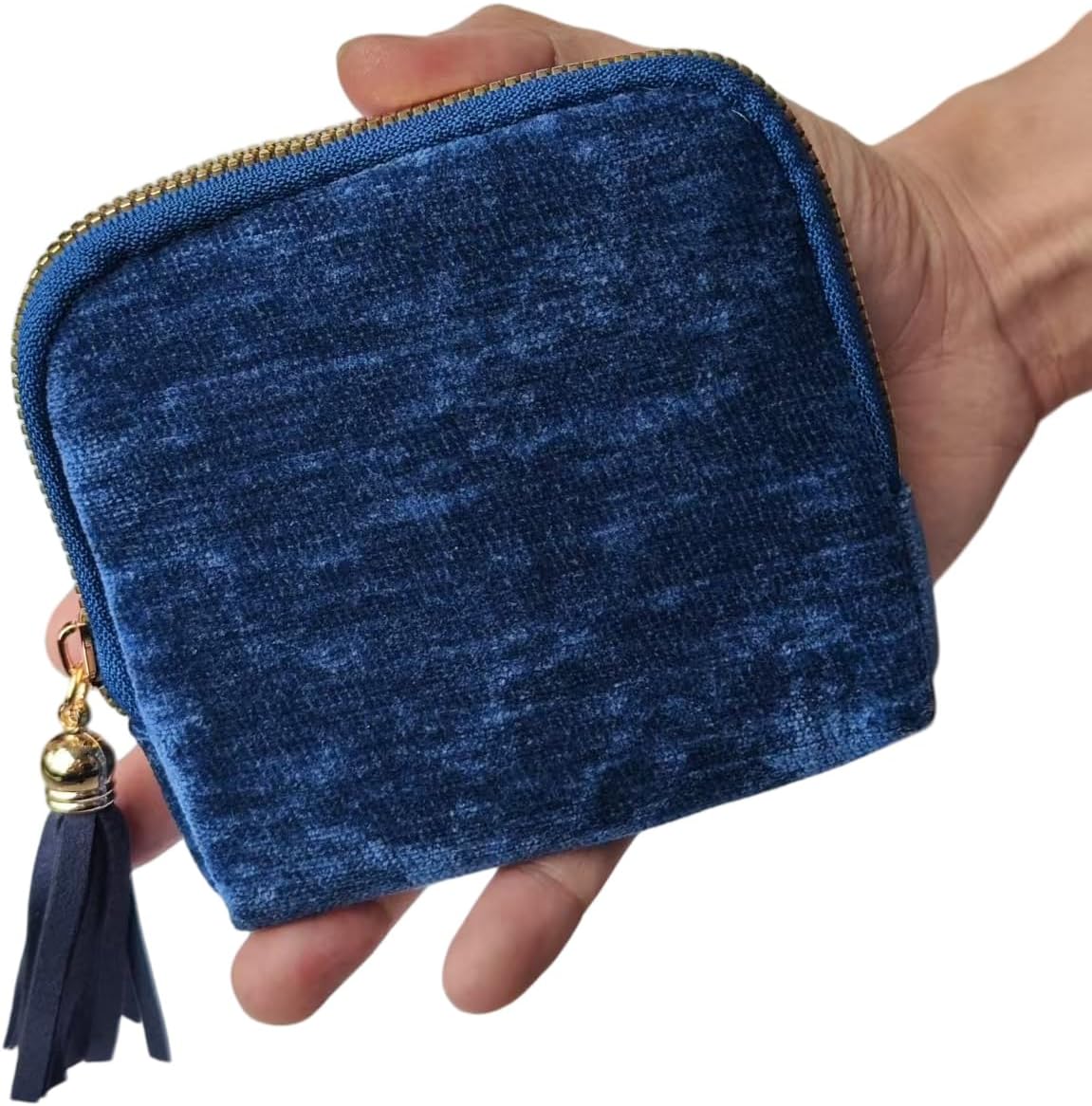 Travel Jewelry Case Soft Velvet Organizer Pouch 6 Layer Zipper Portable Jewelry Bag for Bracelet Rings Earrings Necklace Bangle Tangle-Free Storage Mini Travel Case Women Gifts-Red