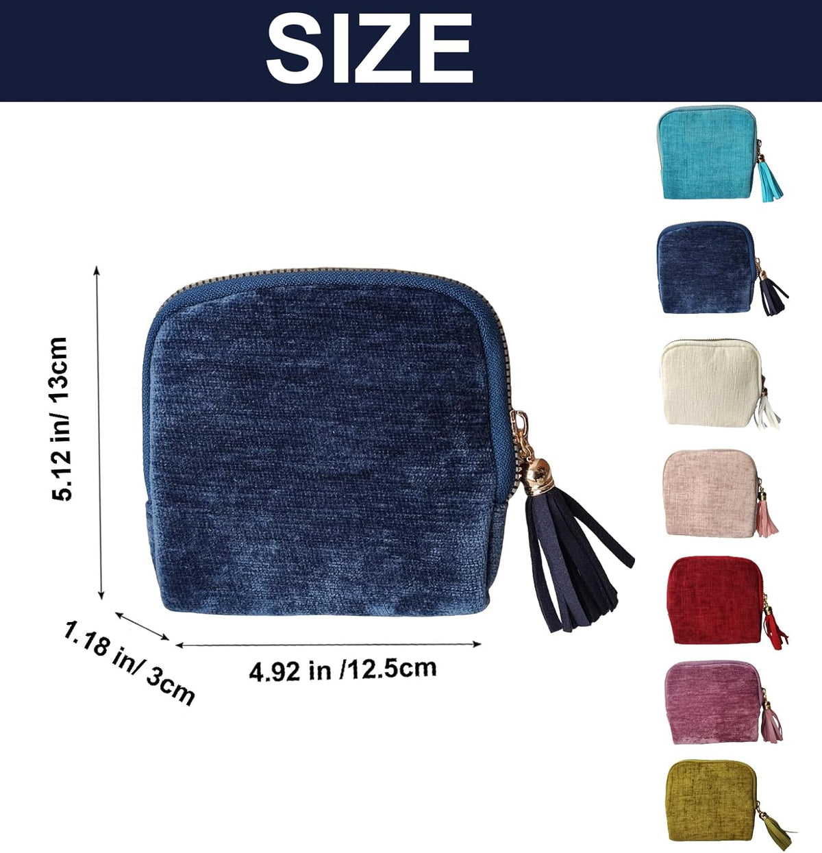 Travel Jewelry Case Soft Velvet Organizer Pouch 6 Layer Zipper Portable Jewelry Bag for Bracelet Rings Earrings Necklace Bangle Tangle-Free Storage Mini Travel Case Women Gifts-Red