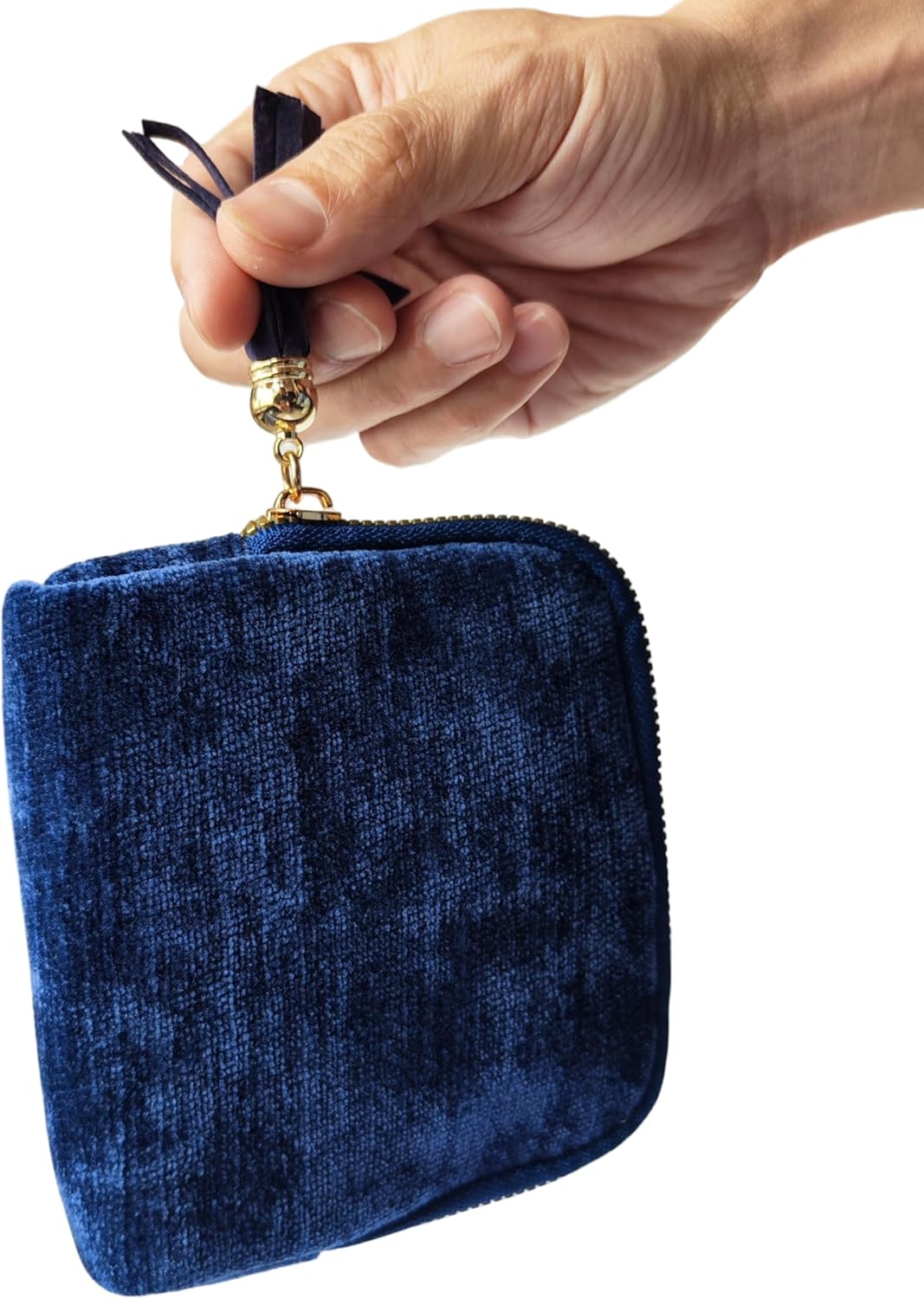 Travel Jewelry Case Soft Velvet Organizer Pouch 6 Layer Zipper Portable Jewelry Bag for Bracelet Rings Earrings Necklace Bangle Tangle-Free Storage Mini Travel Case Women Gifts-Red