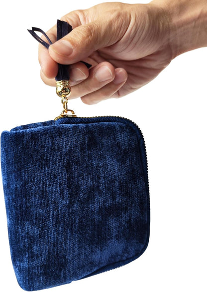 Travel Jewelry Case Soft Velvet Organizer Pouch 6 Layer Zipper Portable Jewelry Bag for Bracelet Rings Earrings Necklace Bangle Tangle-Free Storage Mini Travel Case Women Gifts-Red