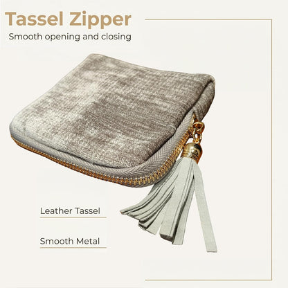 Travel Jewelry Case Soft Velvet Organizer Pouch 6 Layer Zipper Portable Jewelry Bag for Bracelet Rings Earrings Necklace Bangle Tangle-Free Storage Mini Travel Case Women Gifts-Red