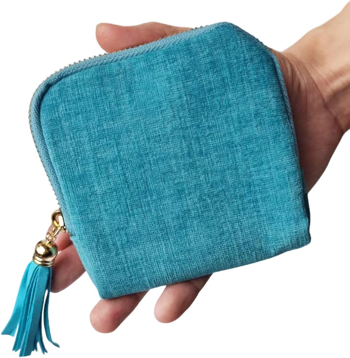 Travel Jewelry Case Soft Velvet Organizer Pouch 6 Layer Zipper Portable Jewelry Bag for Bracelet Rings Earrings Necklace Bangle Tangle-Free Storage Mini Travel Case Women Gifts-Red