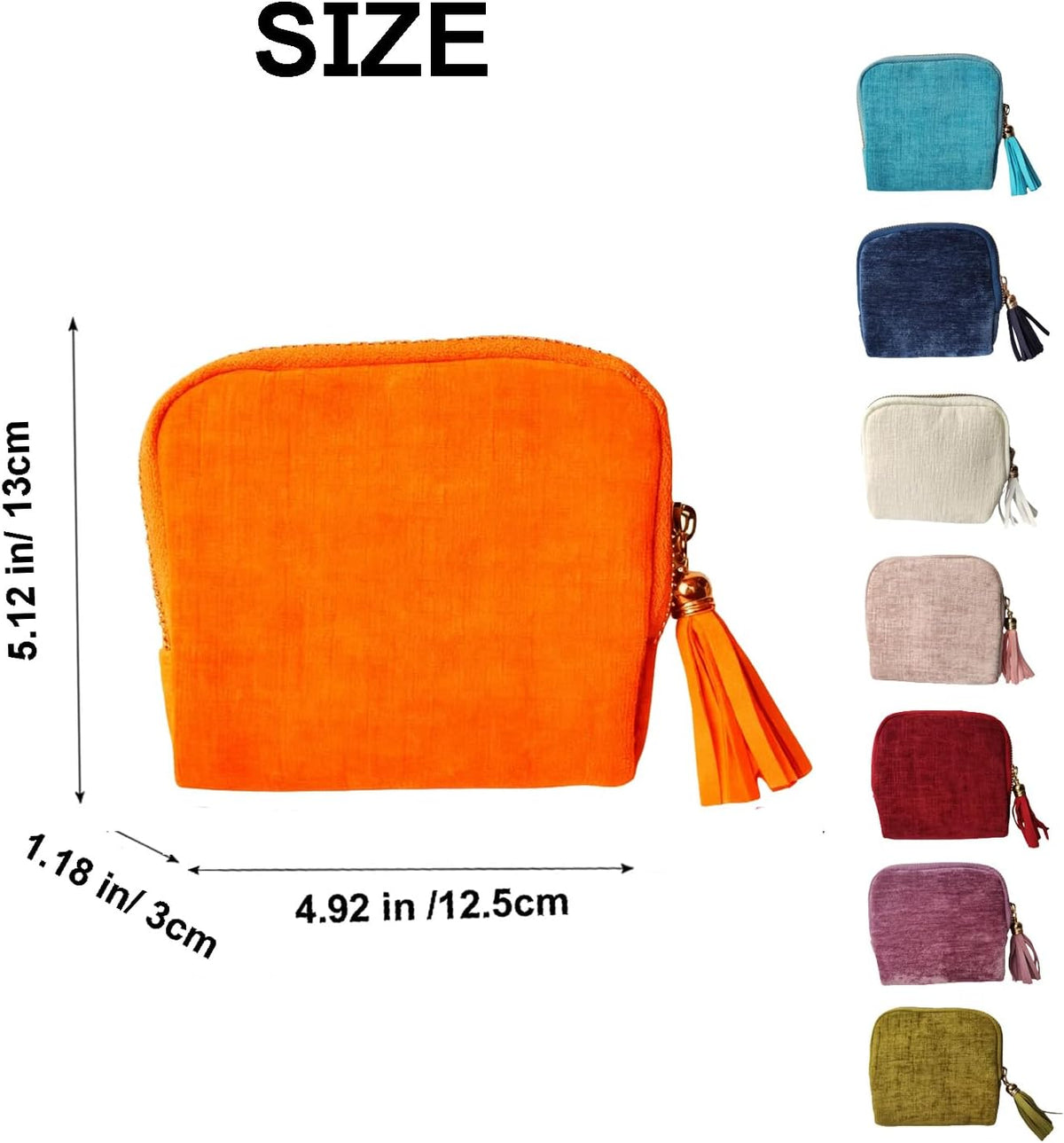 Travel Jewelry Case Soft Velvet Organizer Pouch 6 Layer Zipper Portable Jewelry Bag for Bracelet Rings Earrings Necklace Bangle Tangle-Free Storage Mini Travel Case Women Gifts-Red