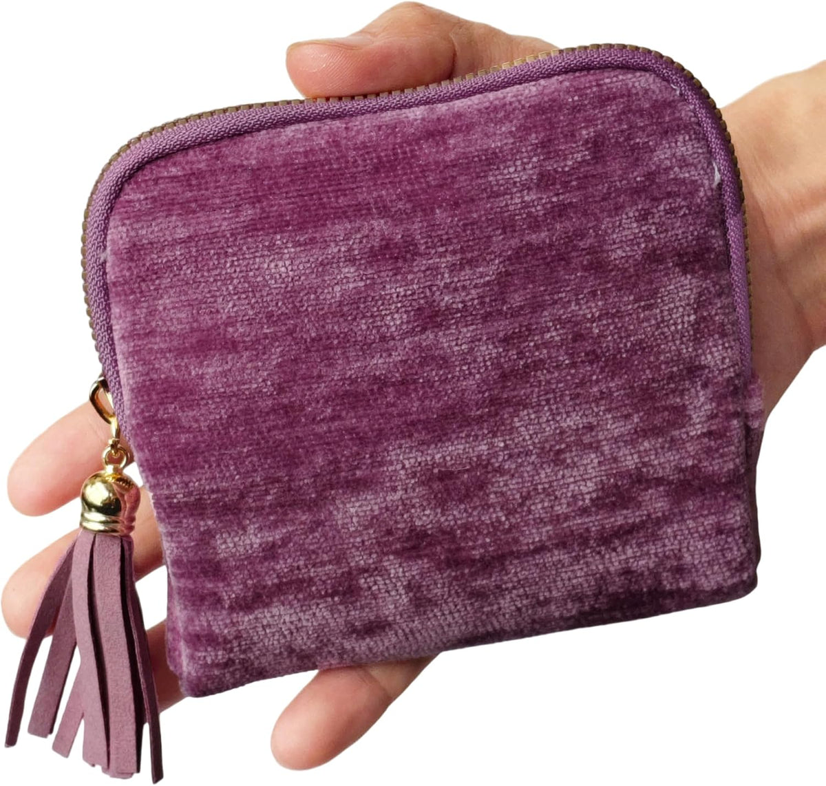 Travel Jewelry Case Soft Velvet Organizer Pouch 6 Layer Zipper Portable Jewelry Bag for Bracelet Rings Earrings Necklace Bangle Tangle-Free Storage Mini Travel Case Women Gifts-Red