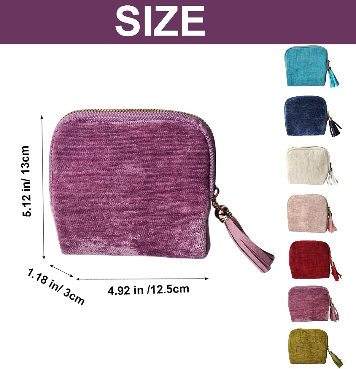 Travel Jewelry Case Soft Velvet Organizer Pouch 6 Layer Zipper Portable Jewelry Bag for Bracelet Rings Earrings Necklace Bangle Tangle-Free Storage Mini Travel Case Women Gifts-Red