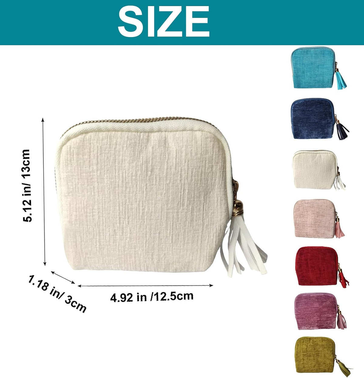 Travel Jewelry Case Soft Velvet Organizer Pouch 6 Layer Zipper Portable Jewelry Bag for Bracelet Rings Earrings Necklace Bangle Tangle-Free Storage Mini Travel Case Women Gifts-Red